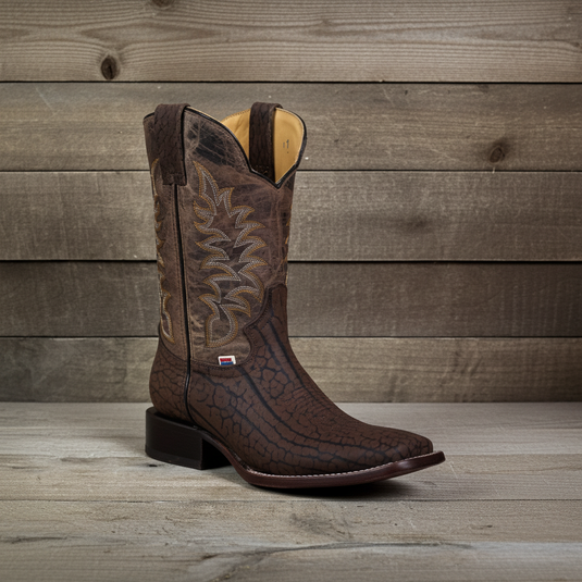1245 - RockinLeather Men's Chocolate Bull Shoulder Western Boot