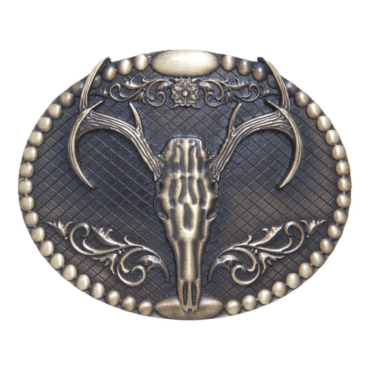 565-06 - Oval Elk Skull Buckle