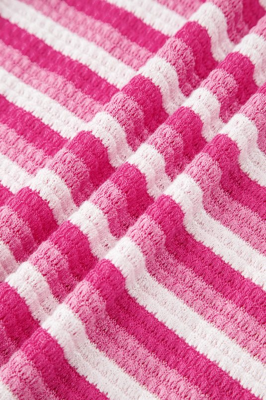 DLLS559 - Ladies Sachet Pink Textured Knit Short Sleeve Crossed Detail Tee