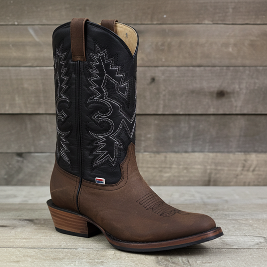 1228 - RockinLeather Men's Round Toe Gaucho Brown Western Boot