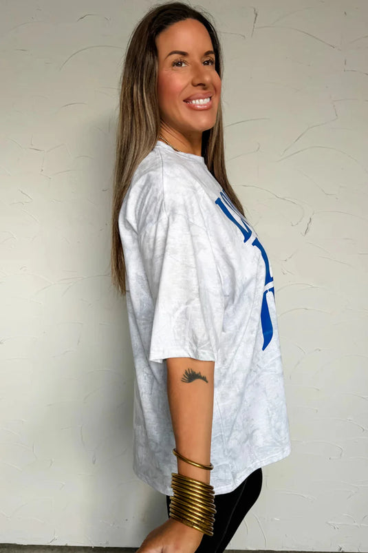 DLLS710 - Ladies Gray Love Like Jesus Camouflage Oversized T Shirt