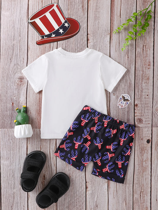 TMCHD34 - Baby & Child 2 Piece Set Patriot Cow