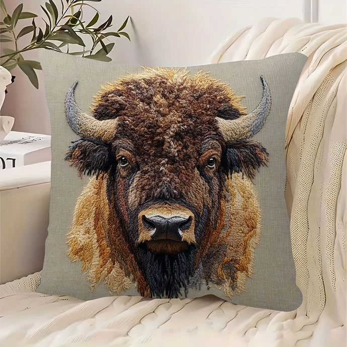 TMPL14 - 1 Piece American Buffalo Print Throw Pillow