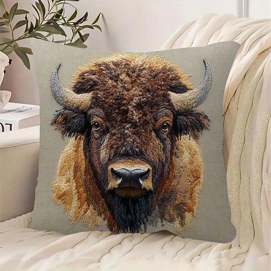 TMPL14 - 1 Piece American Buffalo Print Throw Pillow