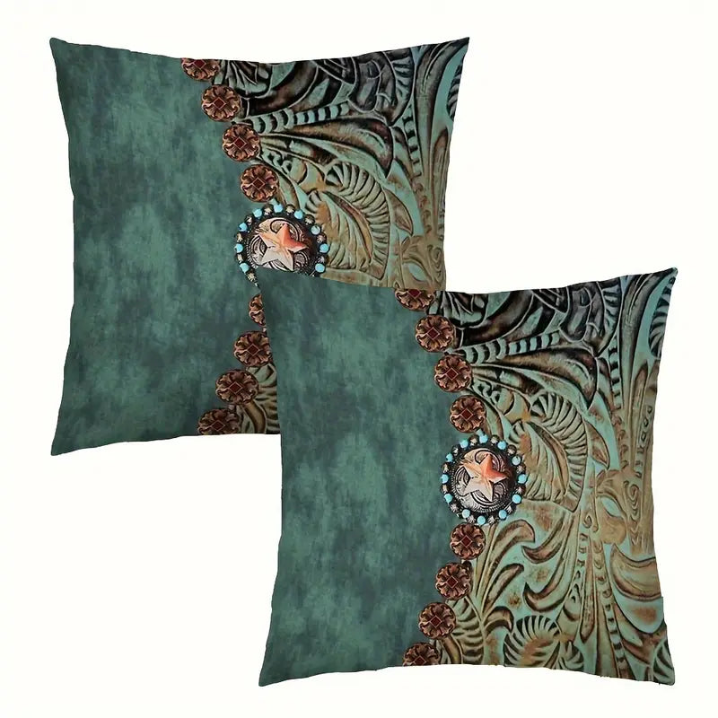 Load image into Gallery viewer, TMPL147 - 2 Piece Set - 18&quot; x 18&quot; Boho Paisley &amp; Floral Throw Pillows
