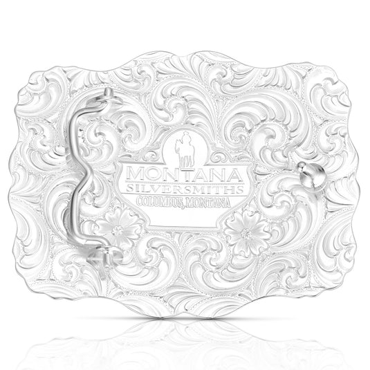 58510-528 - Montana Silversmiths Shadow Mesa Cracked Earth Buckle with Bull Rider