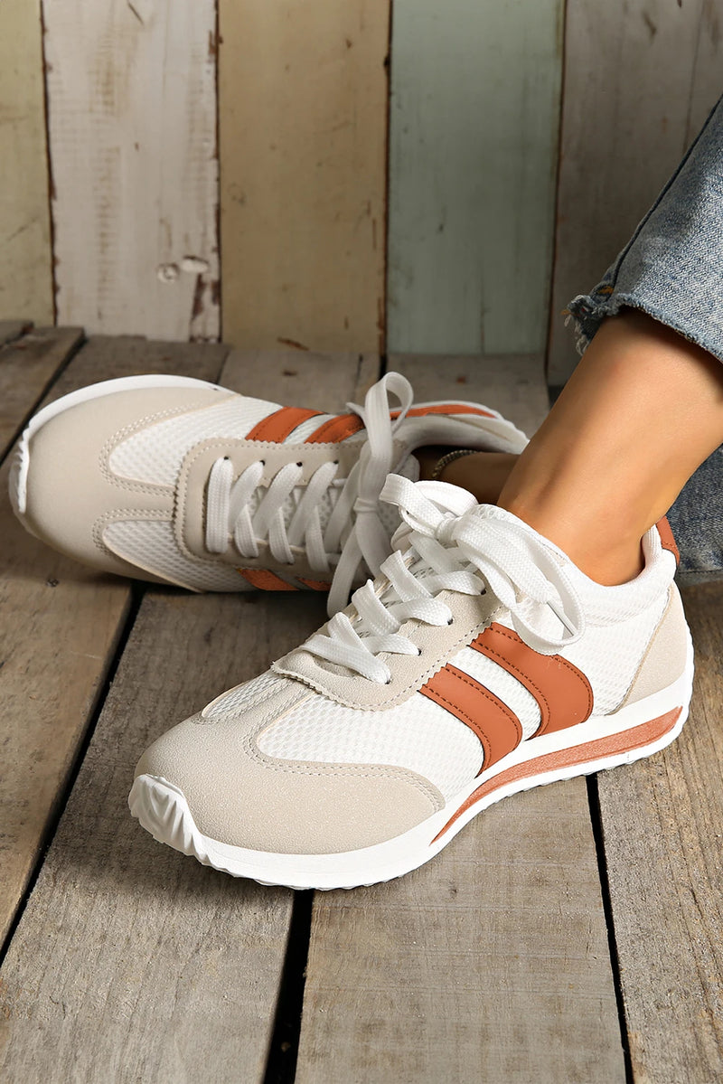 Load image into Gallery viewer, DLLSHOE 41 - Yellow Color Block Patchwork Breathable Lace-Up Sneakers
