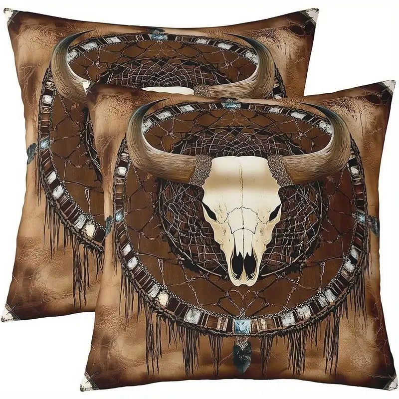 Load image into Gallery viewer, TMPL46 - Set of 2 - 18&quot; x 18&quot; Steerhead Throw Pillows
