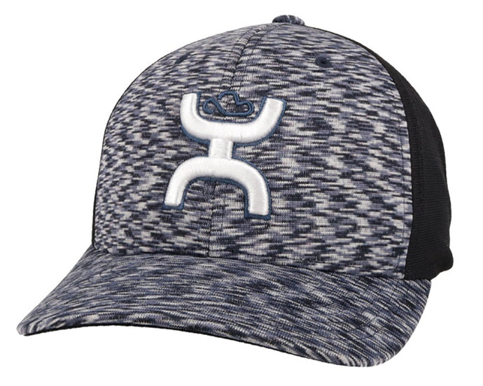 2131 NVBK - Hooey Ash/Navy / Black 6-Panel Flexfit with Black / White Hooey Logo