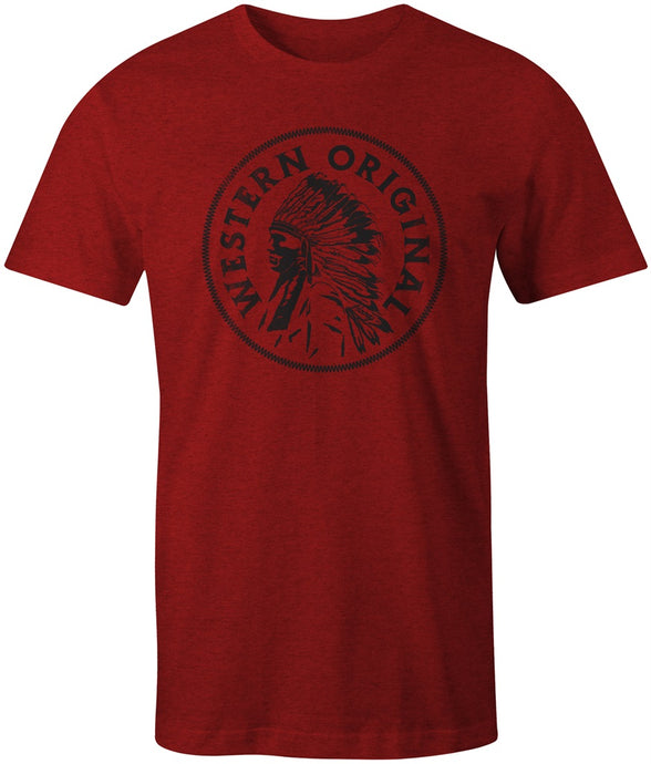 HT1517RD - Hooey Men's Quanah Red Crew Neck T Shirt with Black Logo