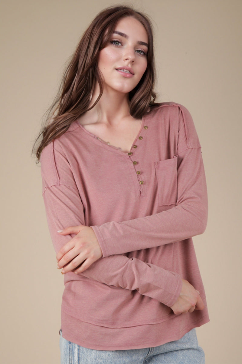 Load image into Gallery viewer, Very 10 - Ladies Mineral Washed Cotton Comfy Knit Top
