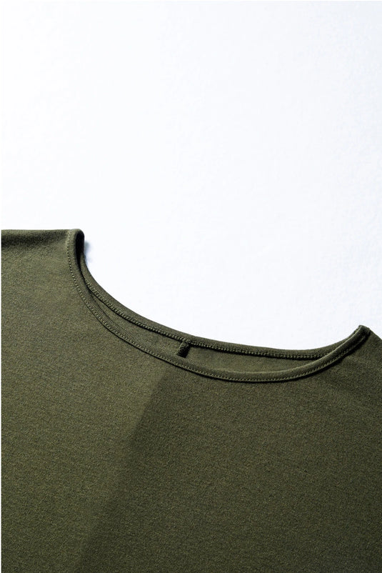 DLLS401 - Ladies Four Leaf Clover Solid Color Extended Cuffs Long Sleeve Top