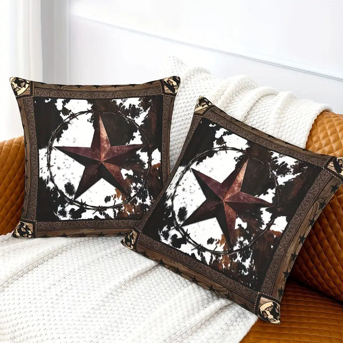 TMPL20 - 2 Piece Set Western Star Throw Pillows