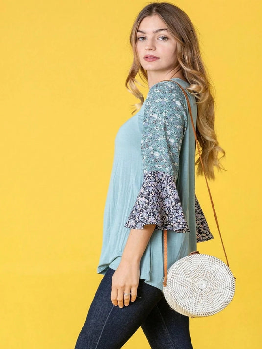 TMTSHT87 - Ladies Boho Flutter Sleeve Shirt