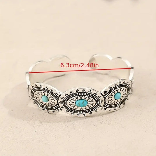 TMBC23 - Turquoise Inlay Ladies Open Bracelet