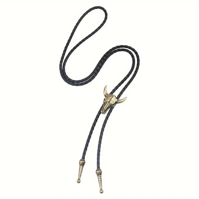 TMBLO9 - Gold Steer Head Bolo Tie