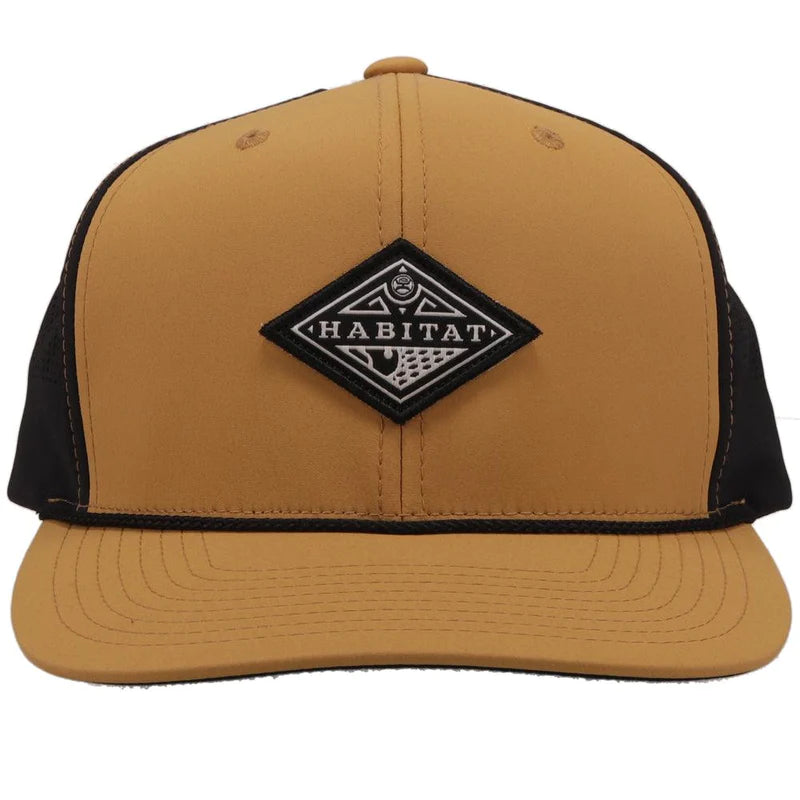 Load image into Gallery viewer, 6011T-TNBK - Hooey Habitat &quot;Graphite&quot; Tan/Black W/Blk &amp; Wht Diamond Patch Cap
