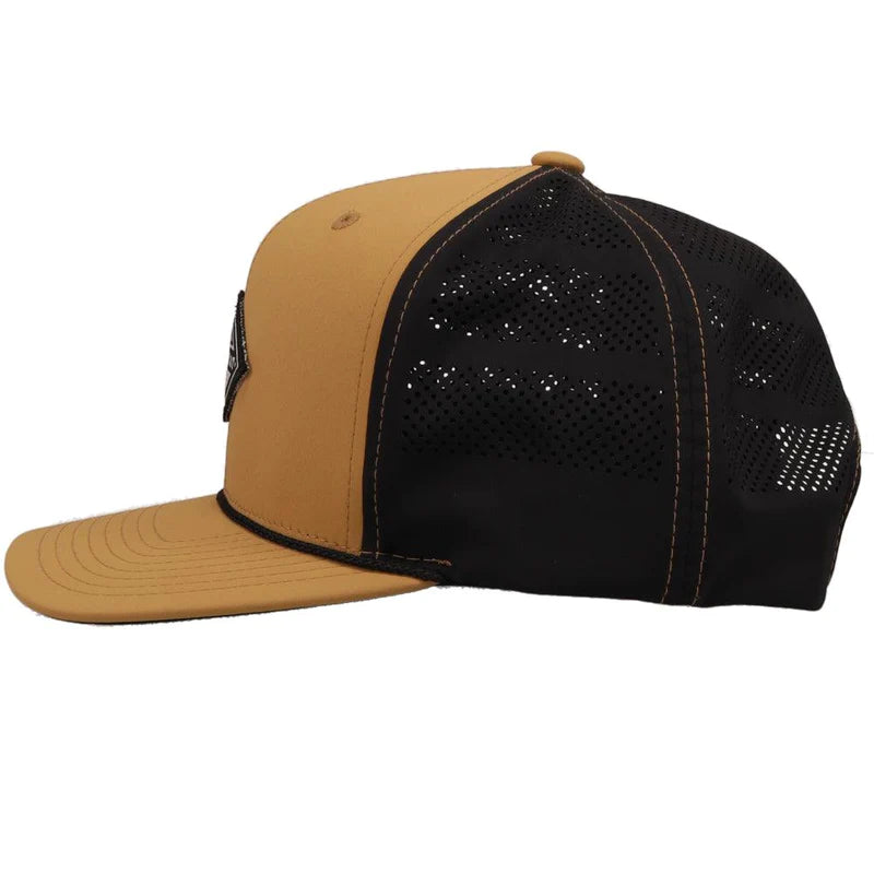 Load image into Gallery viewer, 6011T-TNBK - Hooey Habitat &quot;Graphite&quot; Tan/Black W/Blk &amp; Wht Diamond Patch Cap
