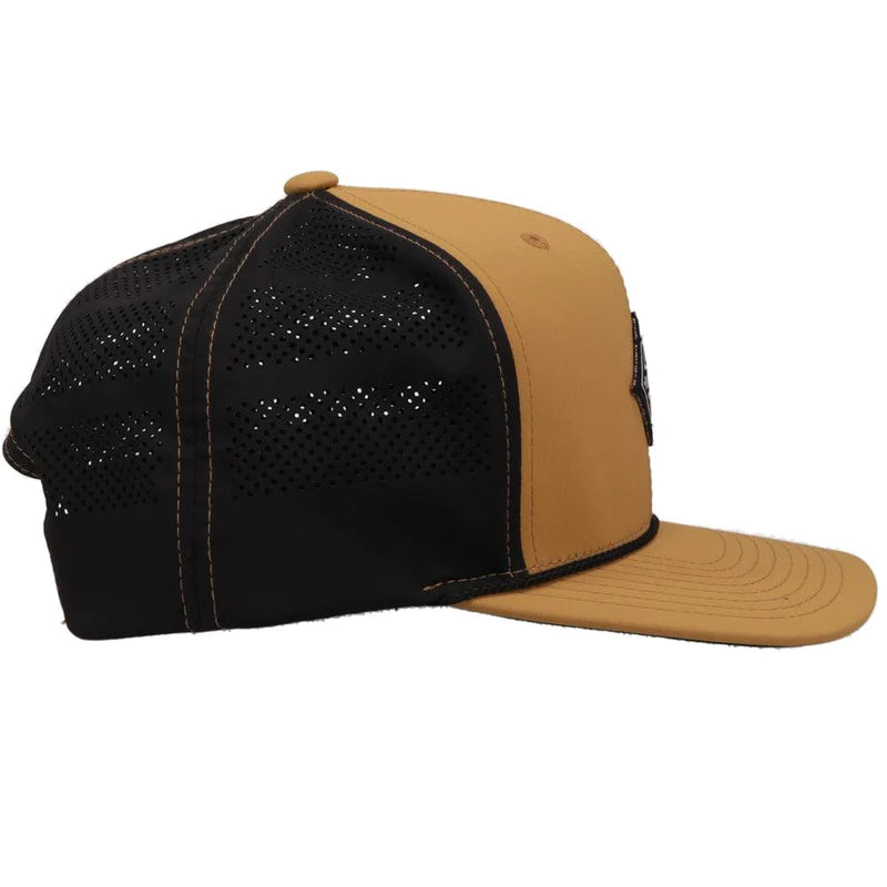 Load image into Gallery viewer, 6011T-TNBK - Hooey Habitat &quot;Graphite&quot; Tan/Black W/Blk &amp; Wht Diamond Patch Cap
