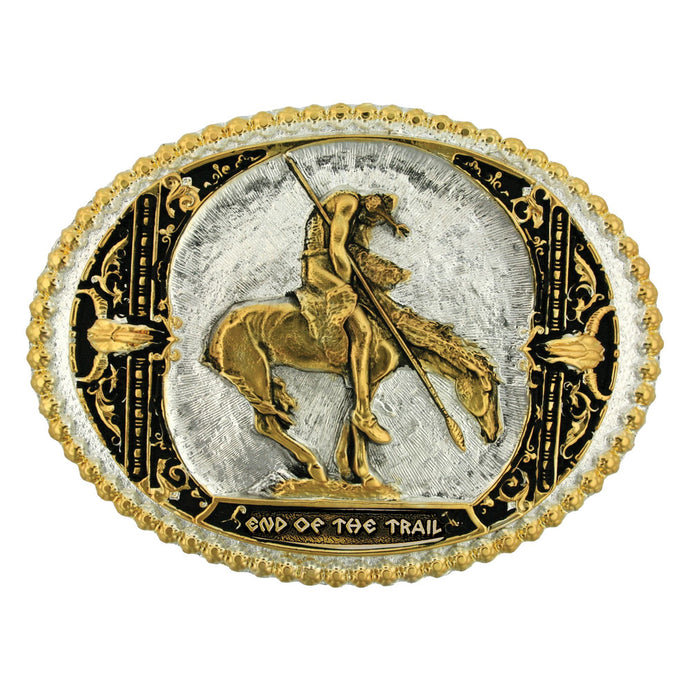 60972P - Montana Silversmiths End of the Trail Two Tone Attitude Belt Buckle