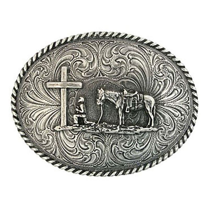 Load image into Gallery viewer, 61304 - Montana Silversmiths Christian Cowboy Attitude Belt Buckle
