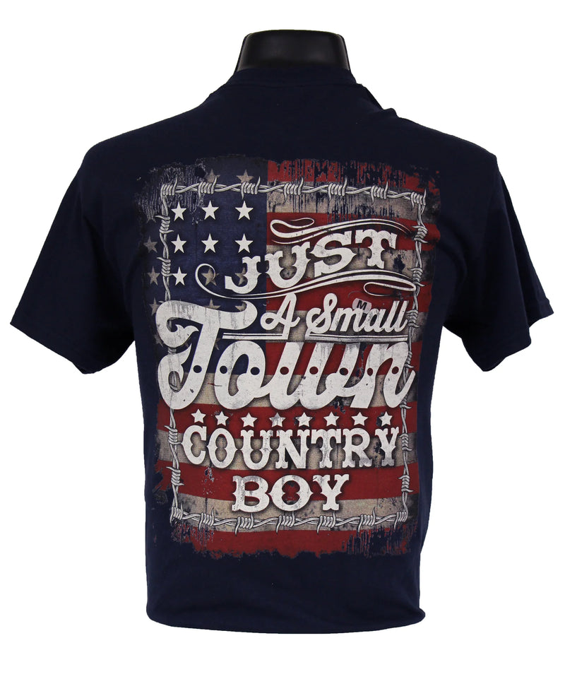 Load image into Gallery viewer, 6140 - Southern Addiction Sm Town Cntry Boy - Navy T Shirt
