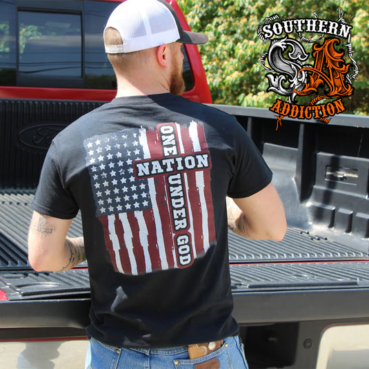6144 - Southern Addiction One Nation Under God T Shirt