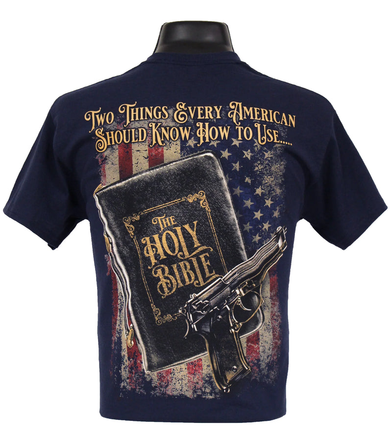 Load image into Gallery viewer, 6169 - Southern Addiction Two Things Bible &amp; Gun T Shirt
