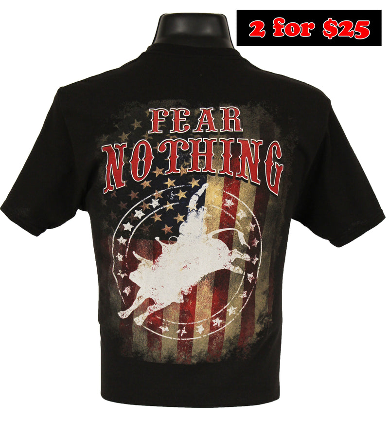 Load image into Gallery viewer, 6175 - Southern Addiction Fear Nothing Bullrider T Shirt
