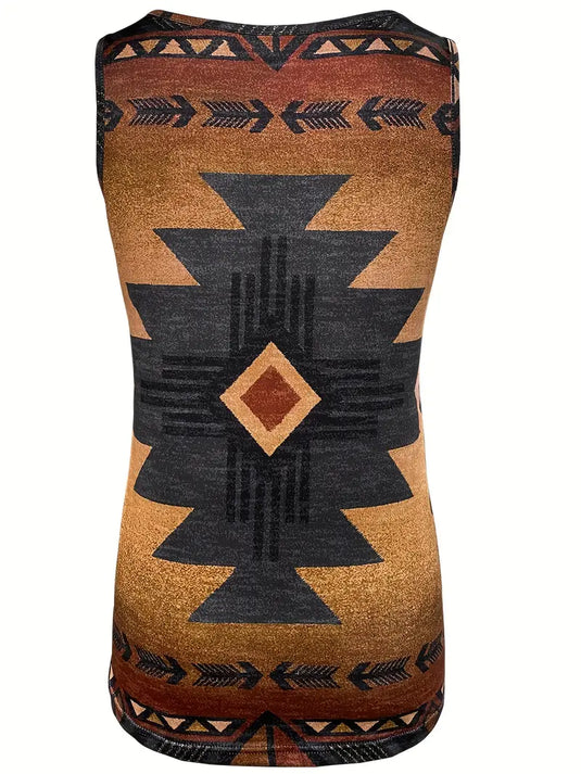 TMTSHT28 - Women's Tribal Print Tank Top