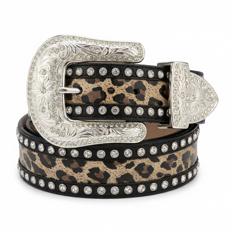 Load image into Gallery viewer, A502 - Women's Blk PF w/Cry &amp; Leopard
