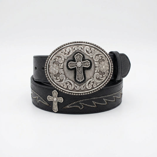 A1512201 - Ariat Black Belt with Cross Buckle