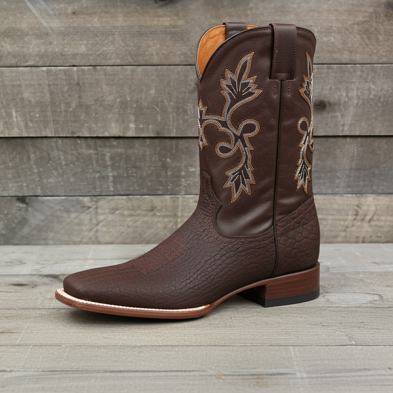 Load image into Gallery viewer, CP1703 - Cowboy Prayer Hand Crafted Genuine Brown Bullhide Shoulder Boots

