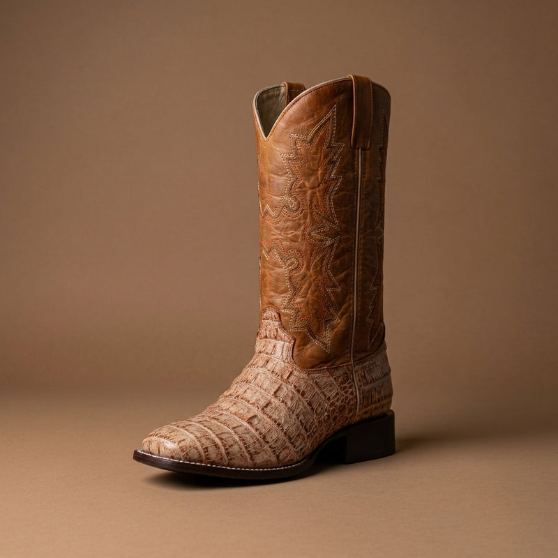 Load image into Gallery viewer, CP5011 - Cowboy Prayer Men's Natural Gator Print Western Boots
