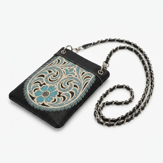 Rainbow Purse 12 - Black with Turquoise Design