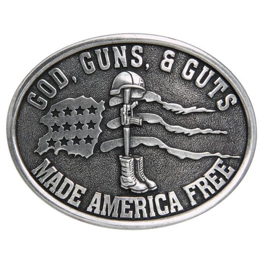 643-02 - God, Guns & Guts Made America Free Buckle