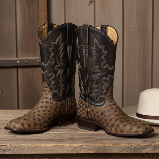 CP5003 - Cowboy Prayer Men's Ostrich Print Western Boot