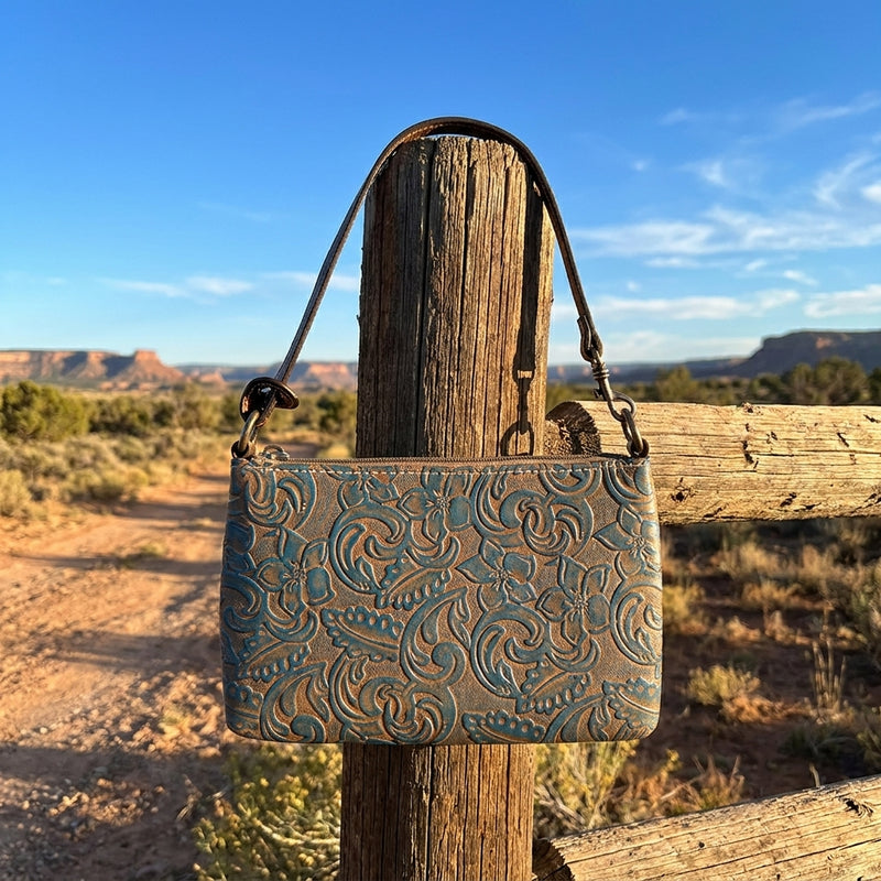 Load image into Gallery viewer, 2149687BRN - Justin Mini Shoulder Bag Turquoise Wash
