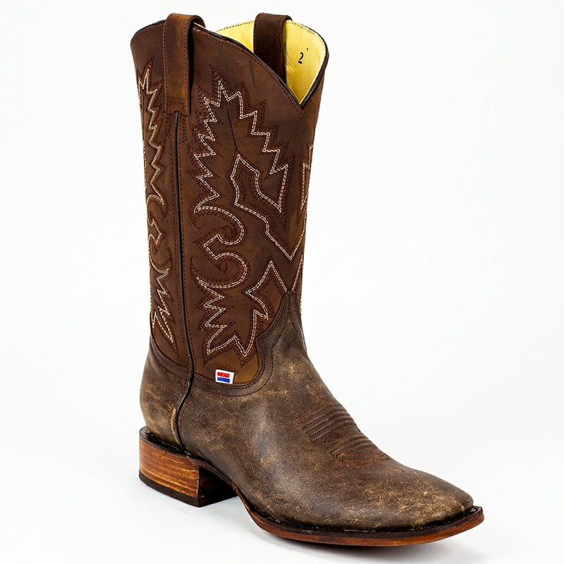 Load image into Gallery viewer, 1170 - RockinLeather Men's Bomber Brown Square Toe Western Boot
