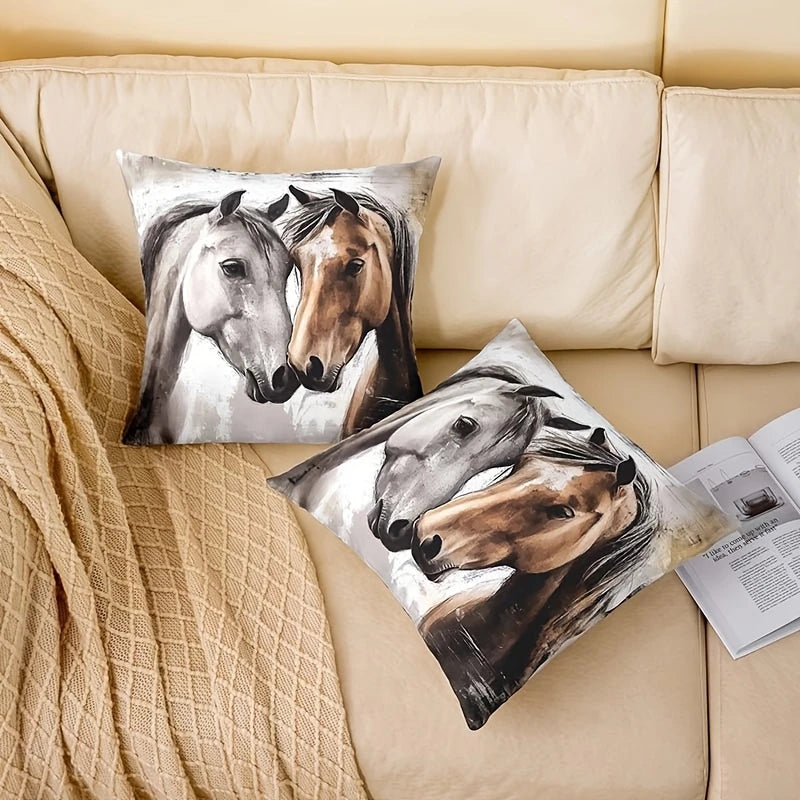 Load image into Gallery viewer, TMPL98 - 2 Piece Set - 18&quot; x 18&quot; Horse Throw Pillows
