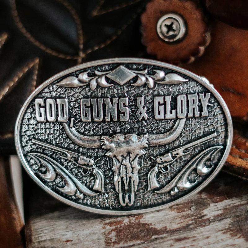 Load image into Gallery viewer, 662-02 - God, Guns &amp; Glory Buckle
