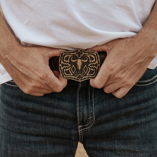 664 - Southwest Longhorn Skull Buckle