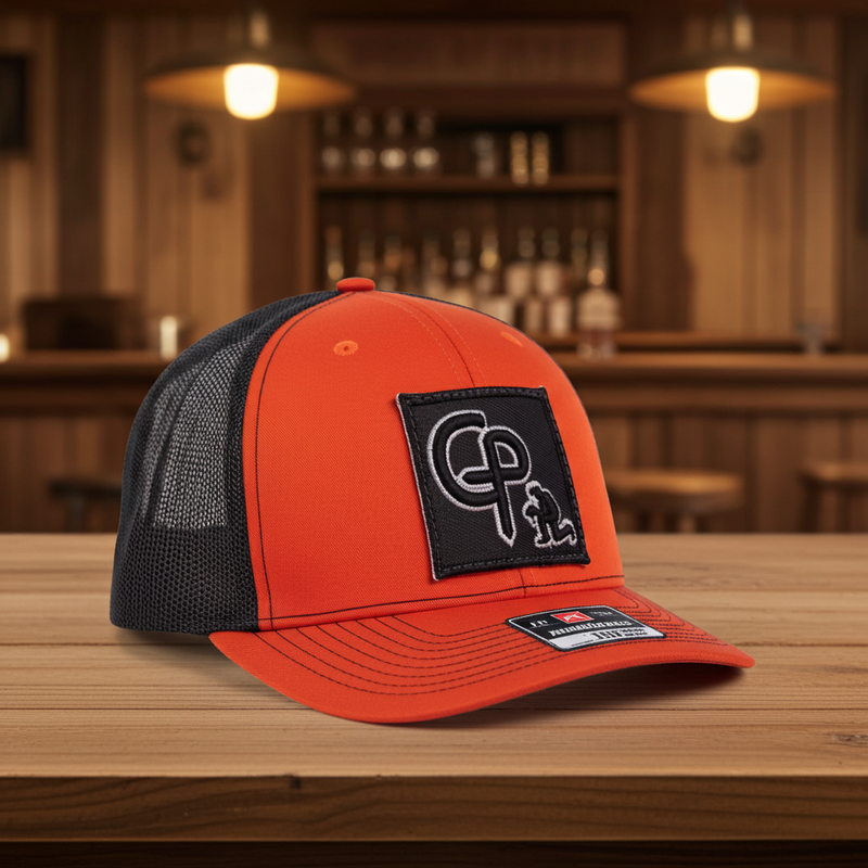 Load image into Gallery viewer, CP112 - Cowboy Prayer 3D Black Orange/Black Cap
