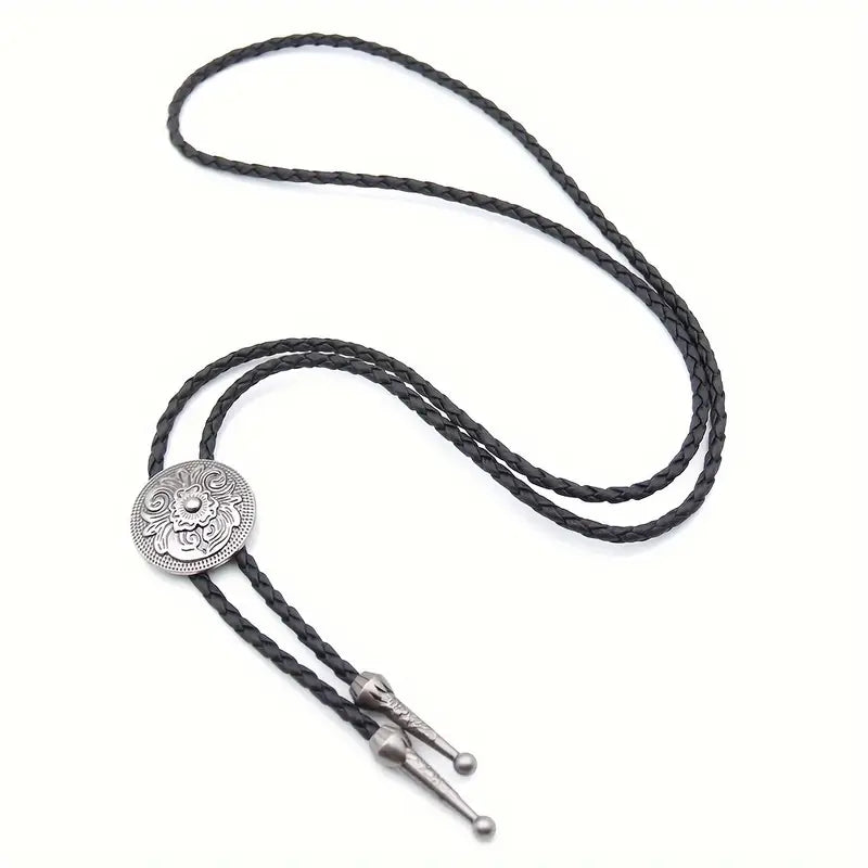 Load image into Gallery viewer, TMBL03 - Round Carved Bolo Tie
