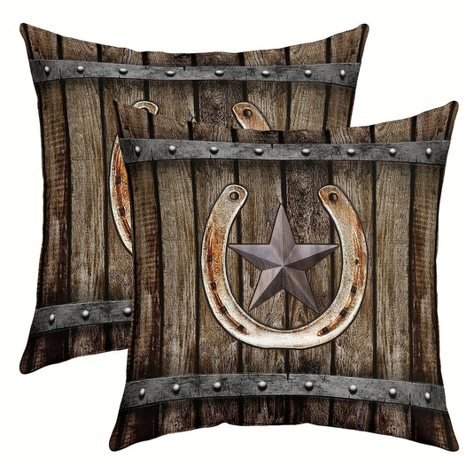 TMPL10 - 2 Pieces Rustic Farmhouse Throw Pillows