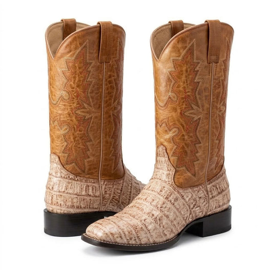 CP5011 - Cowboy Prayer Men's Natural Gator Print Western Boots