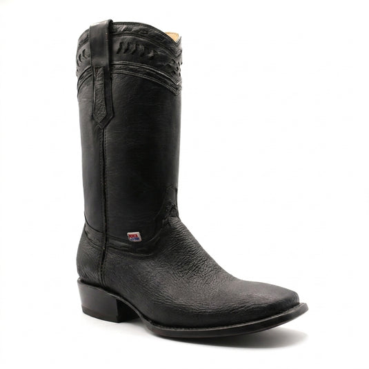 1261 - RockinLeather Men's Black Bull Shoulder Western Boot