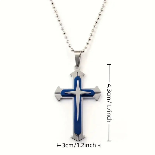 TMNK7 - Men's MultiLayer Cross Necklace