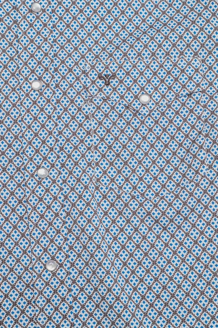 Load image into Gallery viewer, MPS110L-1162 - Rodeo Clothing Men's Western Pearl Snap Aztec Print Shirt
