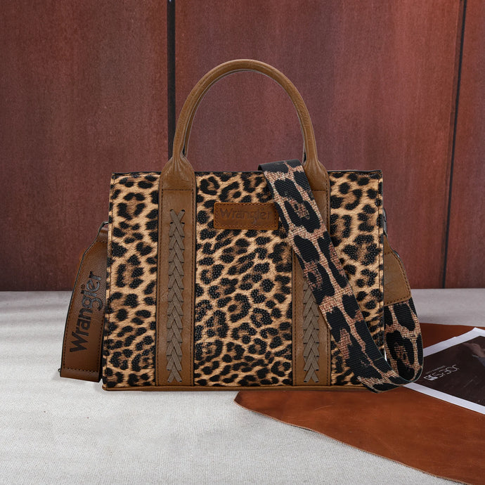 WG70-8120CLP - Wrangler Leopard Print Tote/Crossbody - Leopard